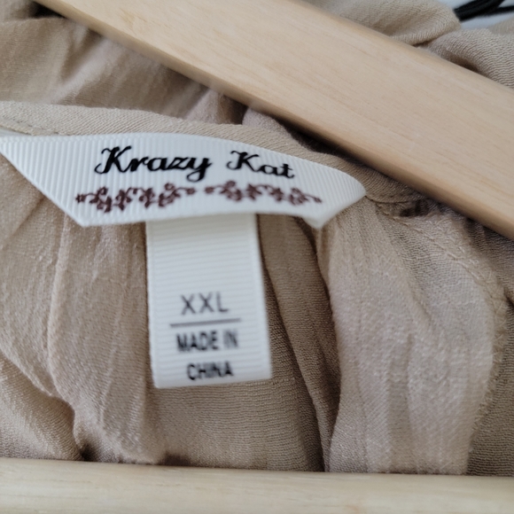 Krazy Kat Embroidered Cold Shoulder Flowy Top Size XXL - Picture 10 of 14